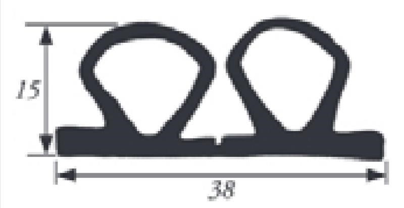 Ricambio compatibile frigoriferi universale - guarnizione per celle rotolo da 3 metri colore nero 38 x 15 mm - rif. 86890