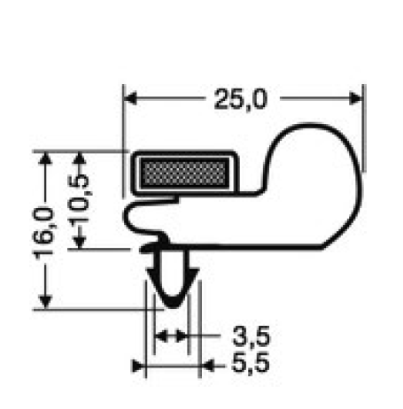 Guarnizione magnetica ad incastro per cassetto colore nero - DIM. EST mm 282 x 425
