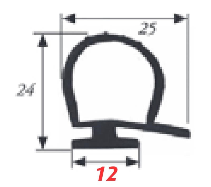 Ricambio compatibile frigoriferi mth - guarnizione nera per porta celle colore nero 25 x 24 mm - rif. 86894