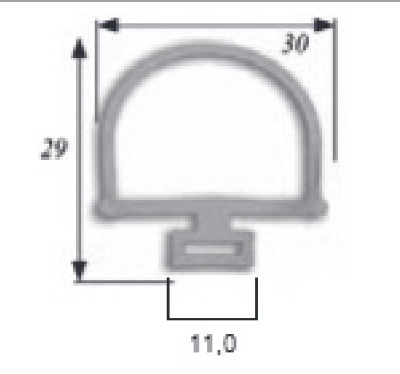 Ricambio compatibile frigoriferi frigor box - guarnizione in silicone per porte girevoli e scorrevoli tn/bt parte frontale colore grigio 30 x 29 mm - rif. 86858 Ricambio compatibile frigoriferi frigor box - guarnizione in silicone per porte girevoli e scorrevoli tn/bt parte frontale colore grigio 30 x 29 mm - rif. 86858