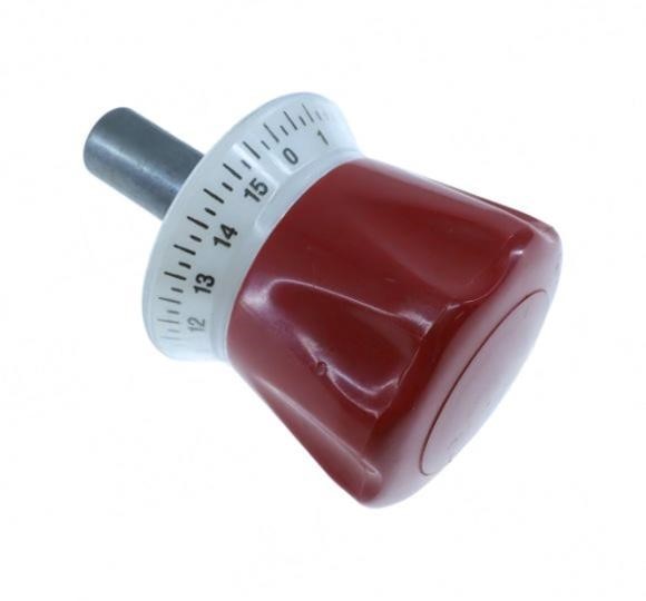 Manopola orologio affettatrice marca Noaw Ø Albero 18 Ø mascherina 65 rossa scuro