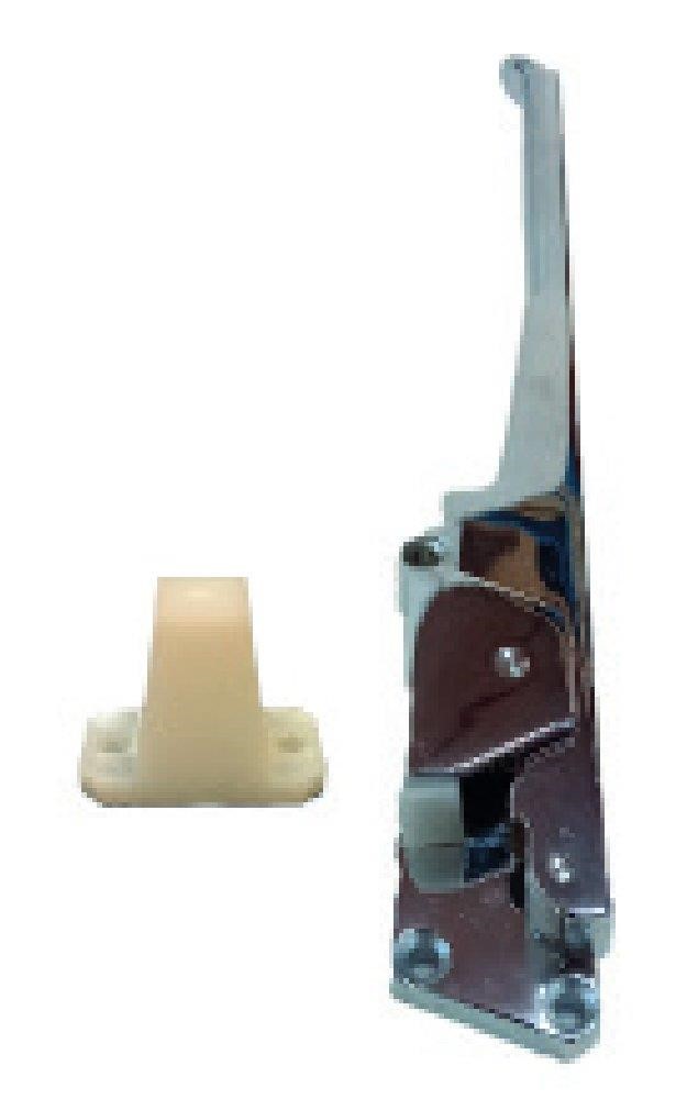 Ricambio compatibile frigoriferi universale - chiusura a scatto destra per porta cella a tampone, in ottone cromato - rif. 02065