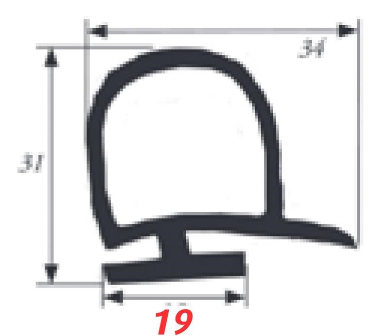 Ricambio compatibile frigoriferi mth - guarnizione nera per porta celle per modelli 480tn – 480 lwt – 450 gv - 450 bin.it – 603 lwt – 740 lwt colore nero 34 x 31 mm - rif. 86851