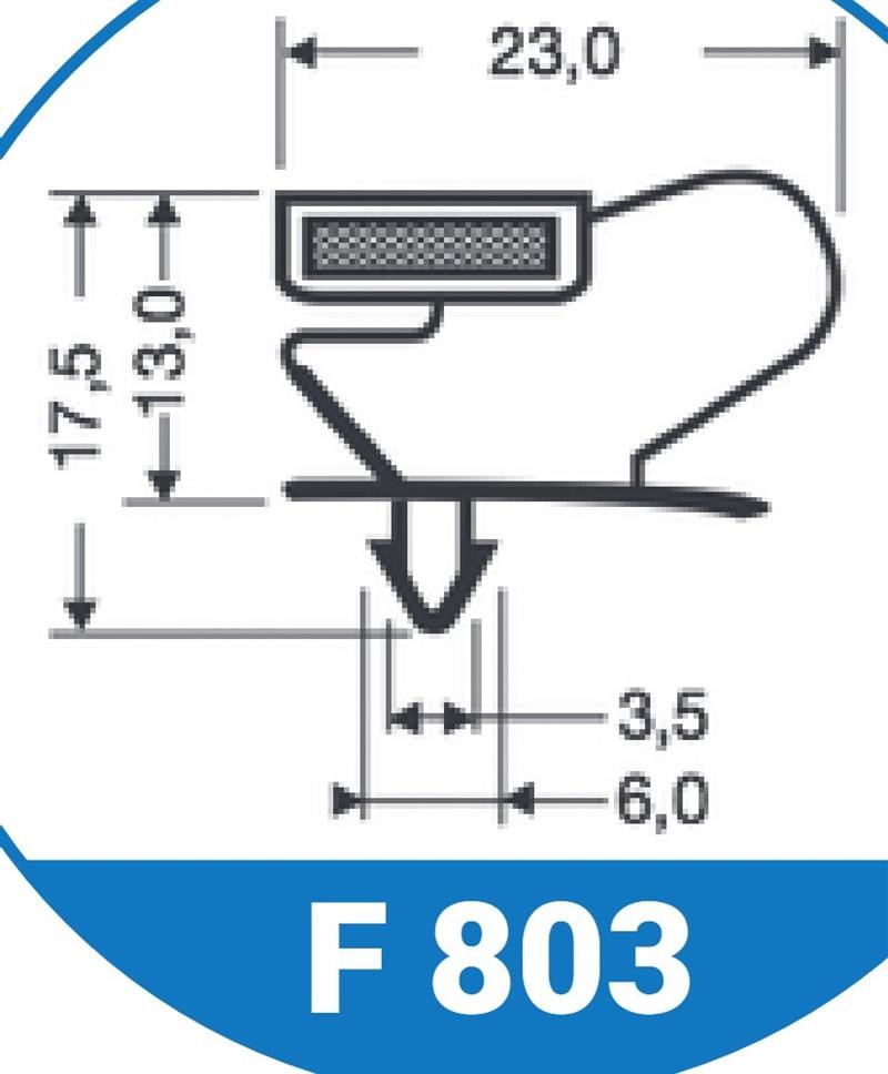 Ricambio compatibile frigoriferi universale - barra di guarnizione magnetica ad incastro colore grigio l 2000 - rif. 86774
