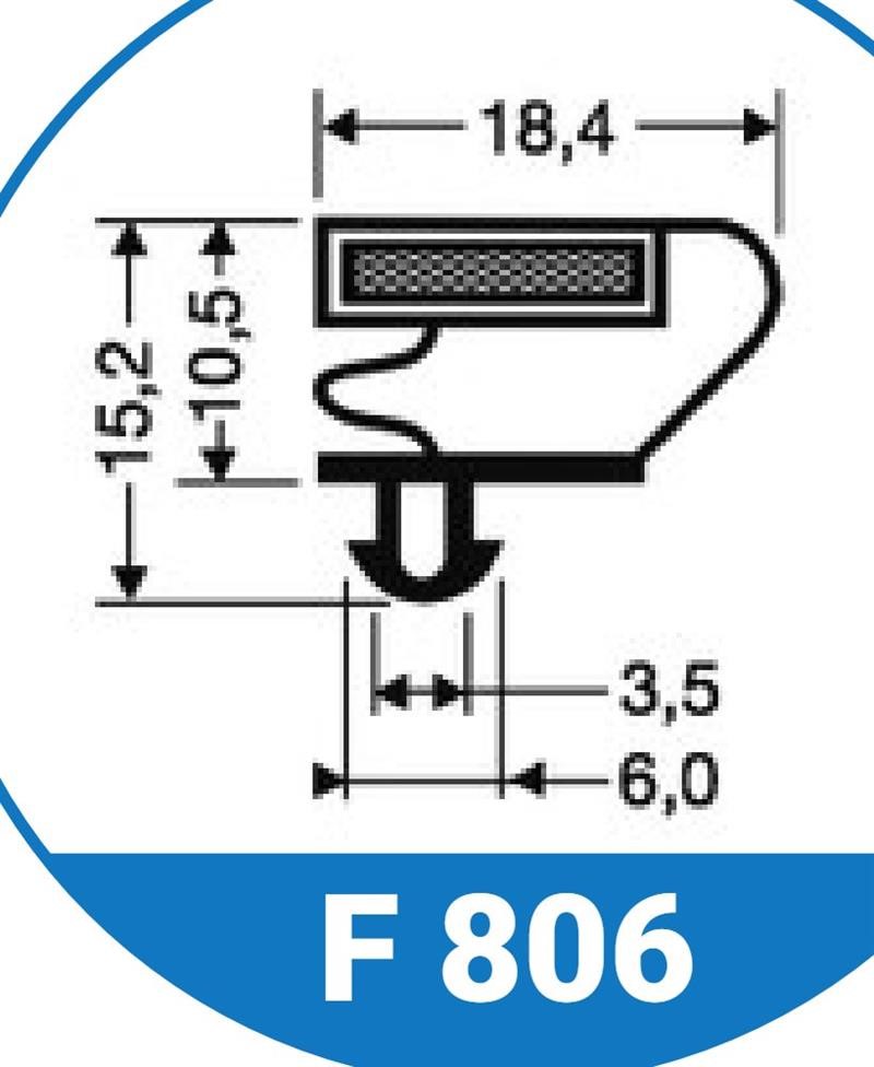 Ricambio compatibile frigoriferi everlasting - guarnizione magnetica ad incastro per tavoli colore grigio 620x 498 mm - rif. 86739