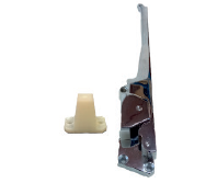 Chiusura a scatto destra per porta cella a tampone, in ottone cromato - lunghezza 300