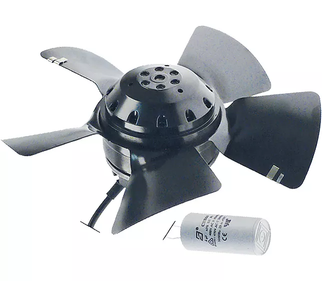 Ventilatore assiale ebm a2e250-ae65-01 230v 50/60hz 115/165w 2550/2750 rpm 0,15a ø 250 mm - condensatore 4µf (compreso) frenox