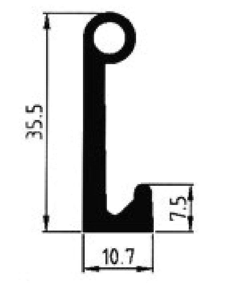 Ricambio compatibile frigoriferi universale - guarnizione per sportelli e porte scorrevoli 10.7 x 35.5 mm - rif. 86022