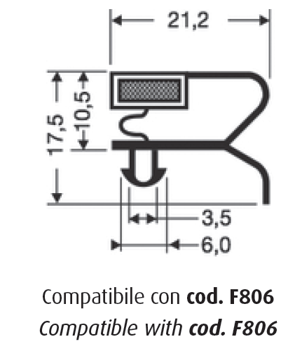 Guarnizione magnetica ad incastro (perimetro totale fino a 3 mt.)