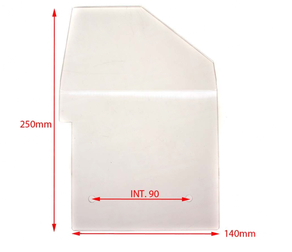 Protezione carrello affettatrice marca Abo mod. 300-330 euro inter.fori 90 dim LxB mm 140X250