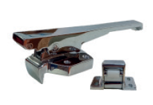 Chiusura esterna per porta cella in ottone cromato completa di riscontro in ottone cromato - lunghezza 300