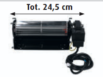 Ventilatore tangenziale TRIAL TAS 018B – 34, tutto protetto / 24W assorbiti, 230V 50/60Hz (premente) motore DS - lunghezza pala 180 - ø 60