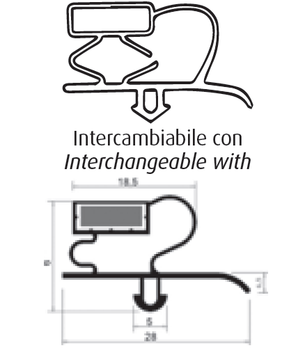 Guarnizione magnetica ad incastro (perimetro totale da mt. 5,40 in poi)