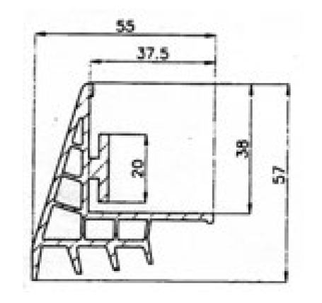 Guarnizione inferiore per porte SP=92-151