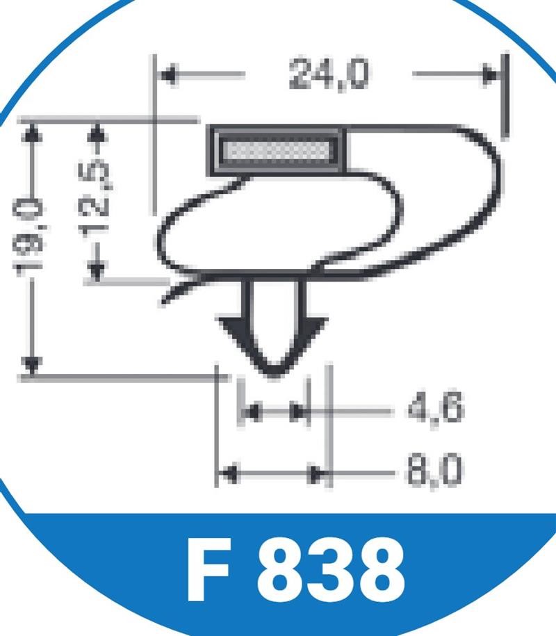 Ricambio compatibile frigoriferi amitek - guarnizione magnetica ad incastro colore grigio 605 x 395 mm - rif. 87038