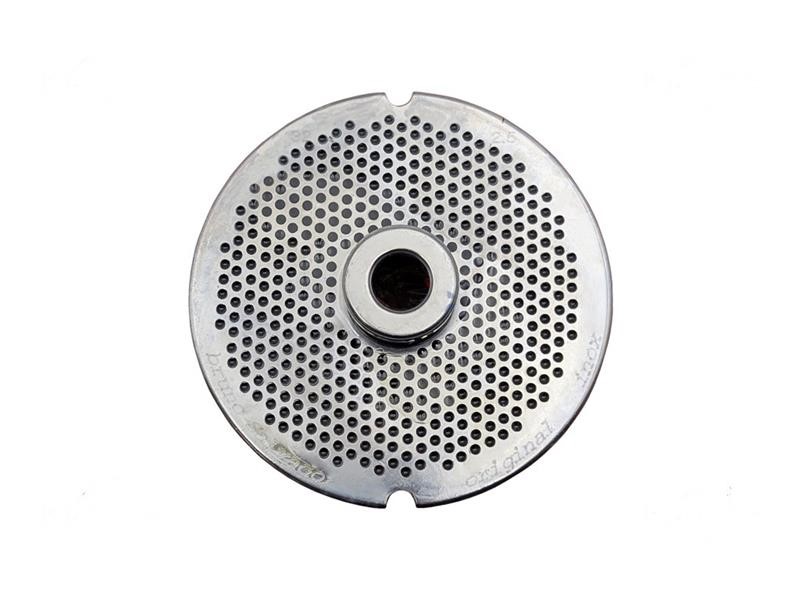 Piastra inox mod.32 diam.fori 2,5 mm due tacche per tritacarne Piastra inox mod.32 diam.fori 2,5 mm due tacche per tritacarne