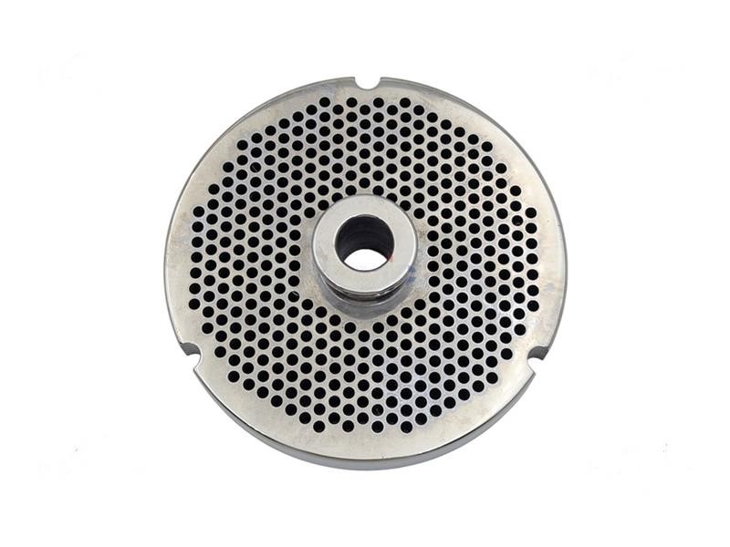 Piastra inox mod.32 fori 3,5 H.13 saldobrasato 3 tacche per tritacarne Piastra inox mod.32 fori 3,5 H.13 saldobrasato 3 tacche per tritacarne